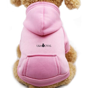 Jecikelon Winter Dog Hoodie Sweatshirts with Pockets Warm Dog Clothes for Small Dogs Chihuahua Coat Clothing Puppy Cat Custume (Pink, Medium)