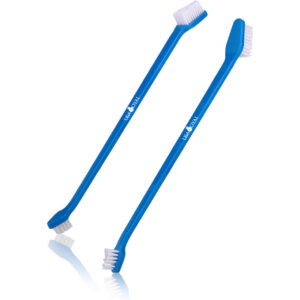 Pets First Softest Bristle Dog Toothbrush Extra Large Long Double Sided for Small & Large Teeth - Set of 2, Blue. Easy to use Cat Toothbrush Professionally to Avoid Gum Disease for Your Canine